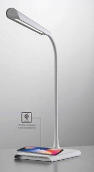 LED Desk Lamp with Wireless Charging, Stepless Dimming