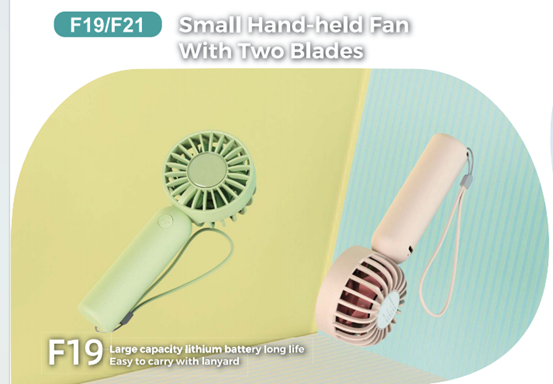 F19 Small Hand- held Fan With Two Blades