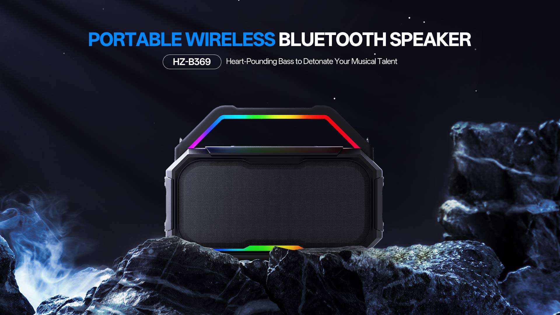 HZ-B369 | Portable Wireless Bluetooth Speaker with Dual 30W Drivers & 6000mAh Battery插图
