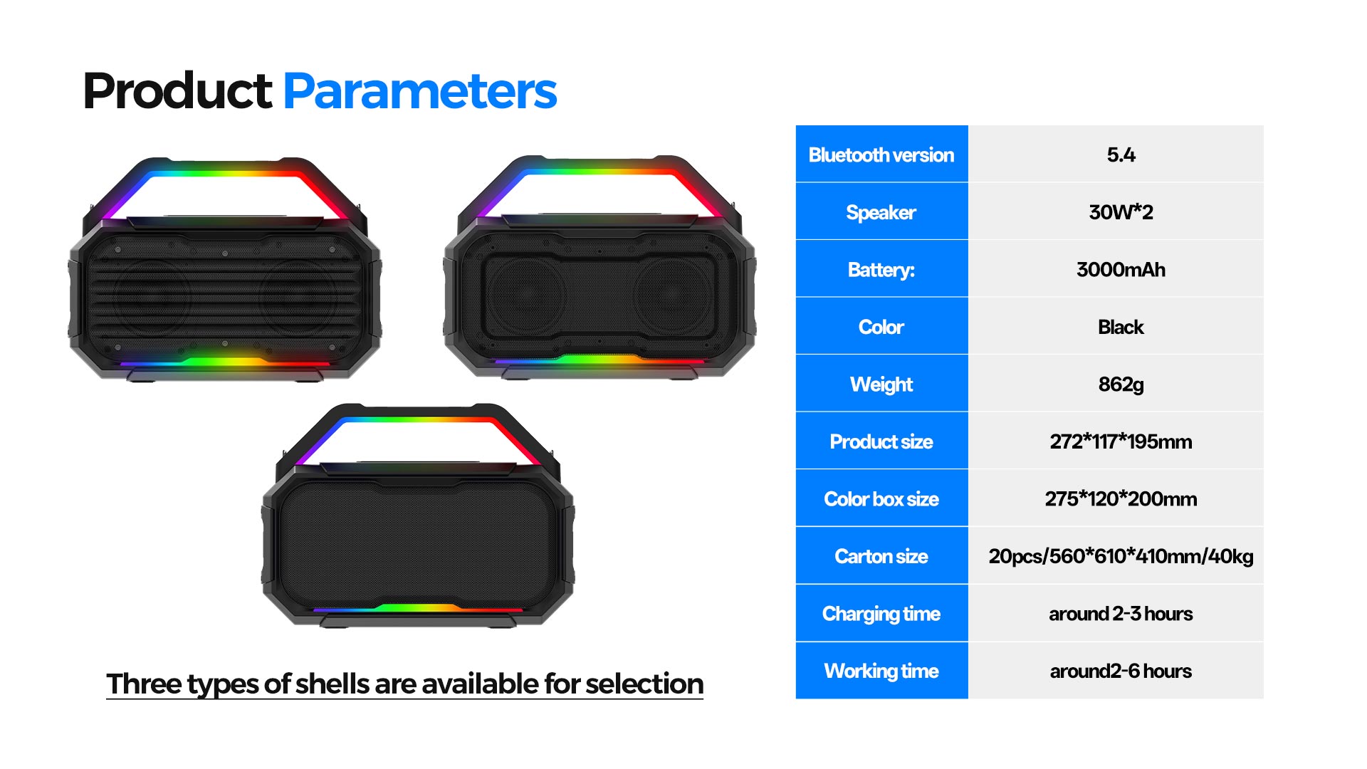 HZ-B369 | Portable Wireless Bluetooth Speaker with Dual 30W Drivers & 6000mAh Battery插图6