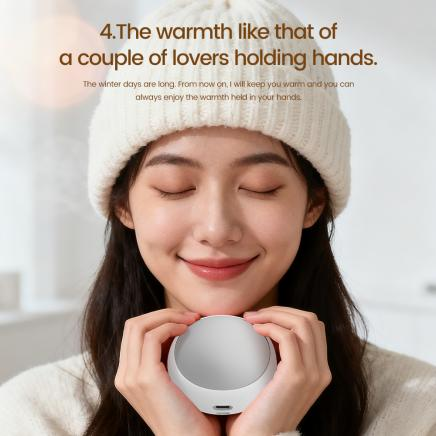 Graphene Mini Hand Warmer HZ-N12B – 3-Second Rapid Heating, LED Display, Cute Steamed Bun Gift