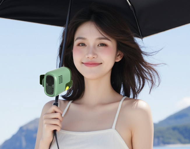 HZ-F9 | Portable Waist Clip Fan with 4000mAh Battery, 100-Level Stepless Speed, Outdoor Hands-Free Cooling Fan