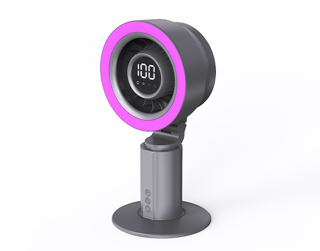 HZ-Z12 | Desktop Fan with RGB Light, 4000mAh Rechargeable, 5-Speed Touch Control Portable Table Fan