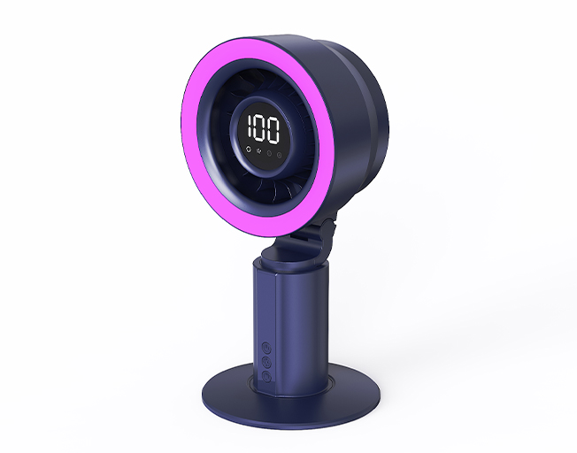 HZ-Z12 | Desktop Fan with RGB Light, 4000mAh Rechargeable, 5-Speed Touch Control Portable Table Fan