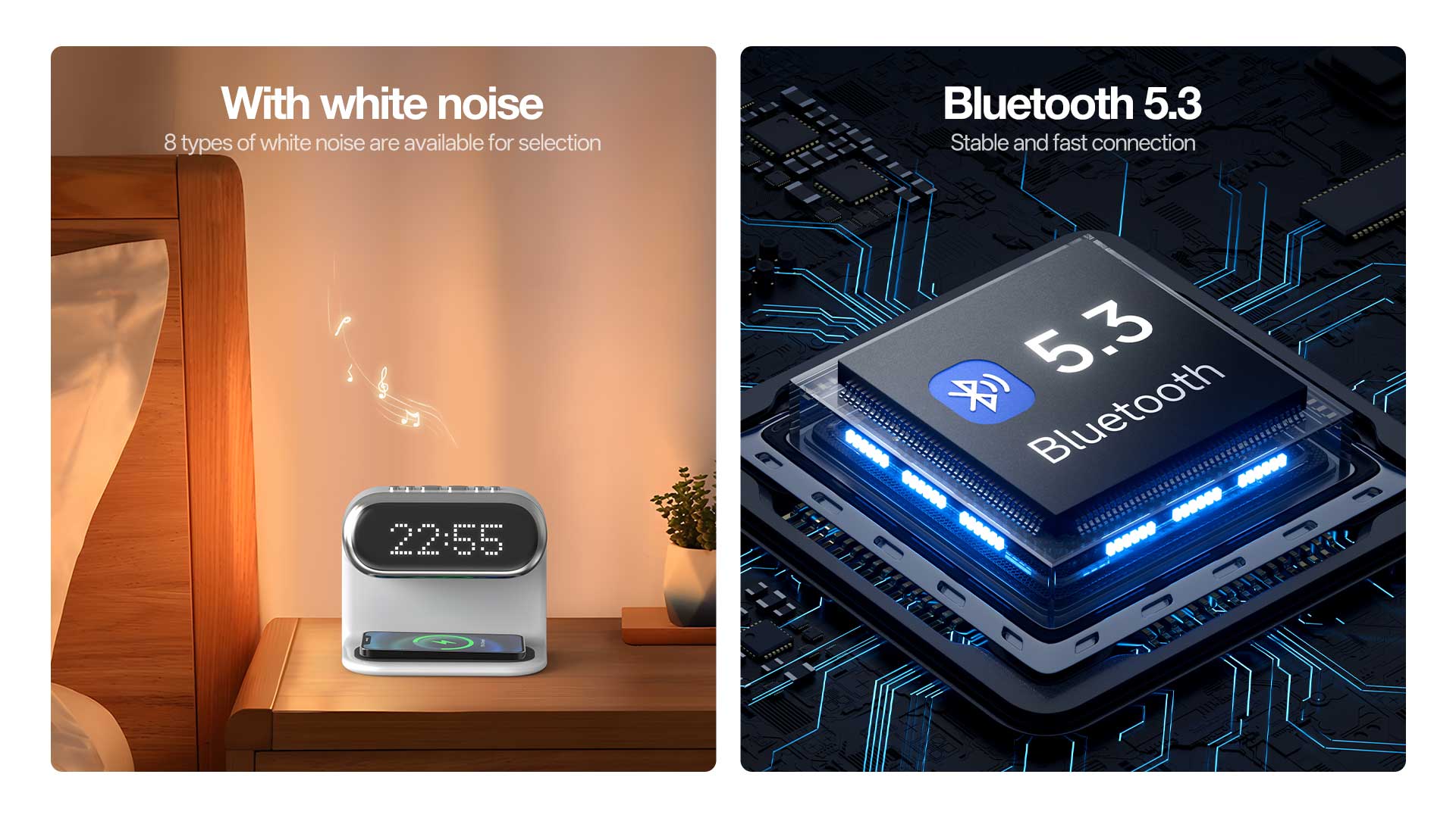 HZ-H17 | Bluetooth Speaker with Wireless Charging and White Noise插图1