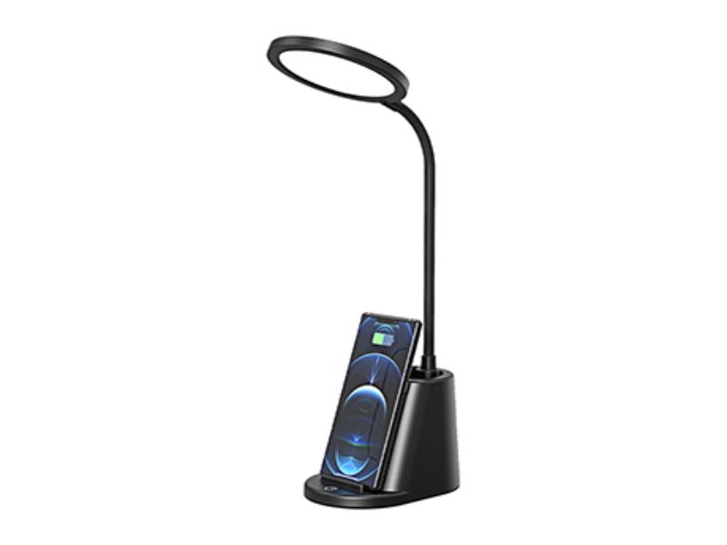 LED Desk Lamp with 15W Wireless Charging & Built-in Pen Holder