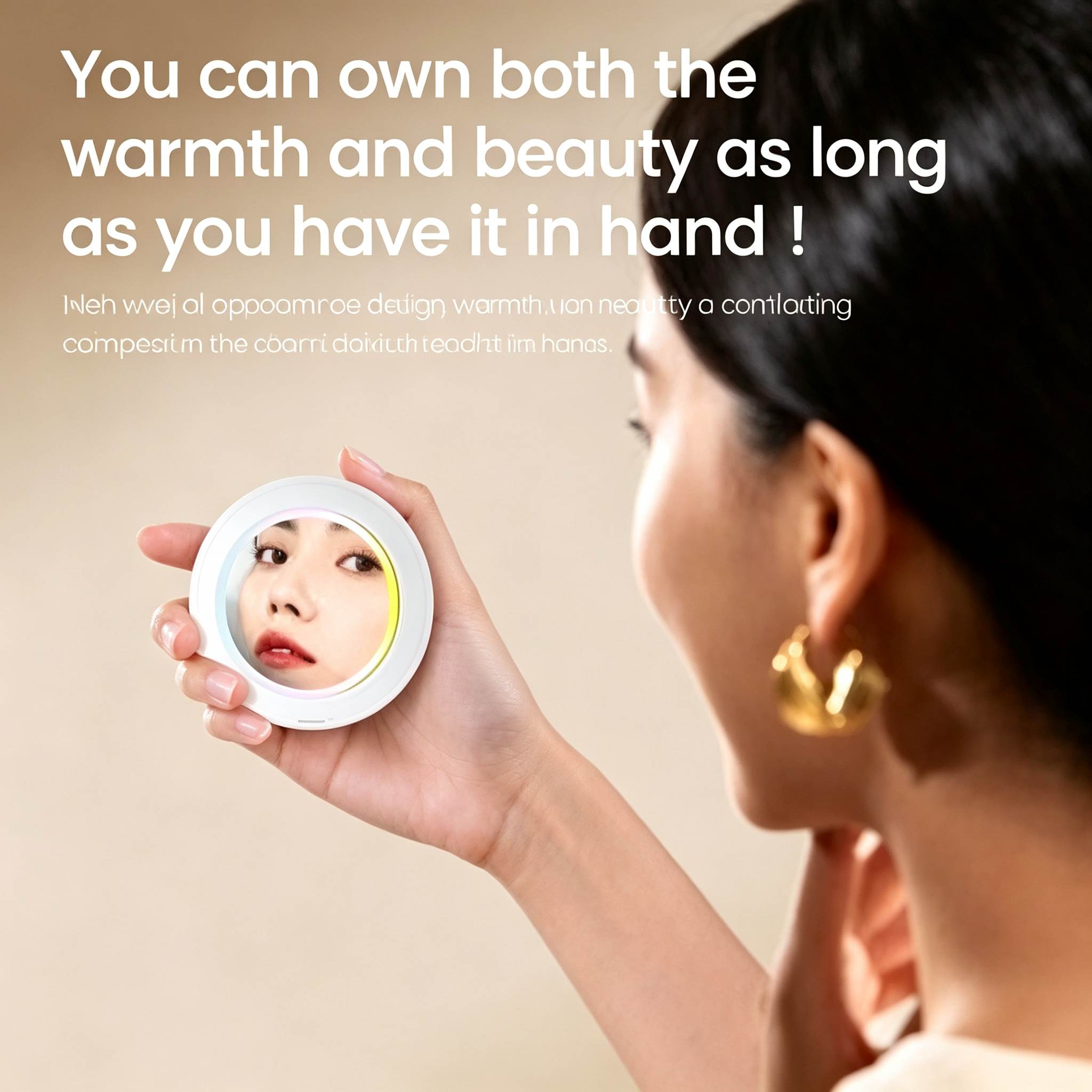 A cozy hand warmer that also doubles as a stylish makeup mirror with abyssal mirror effect