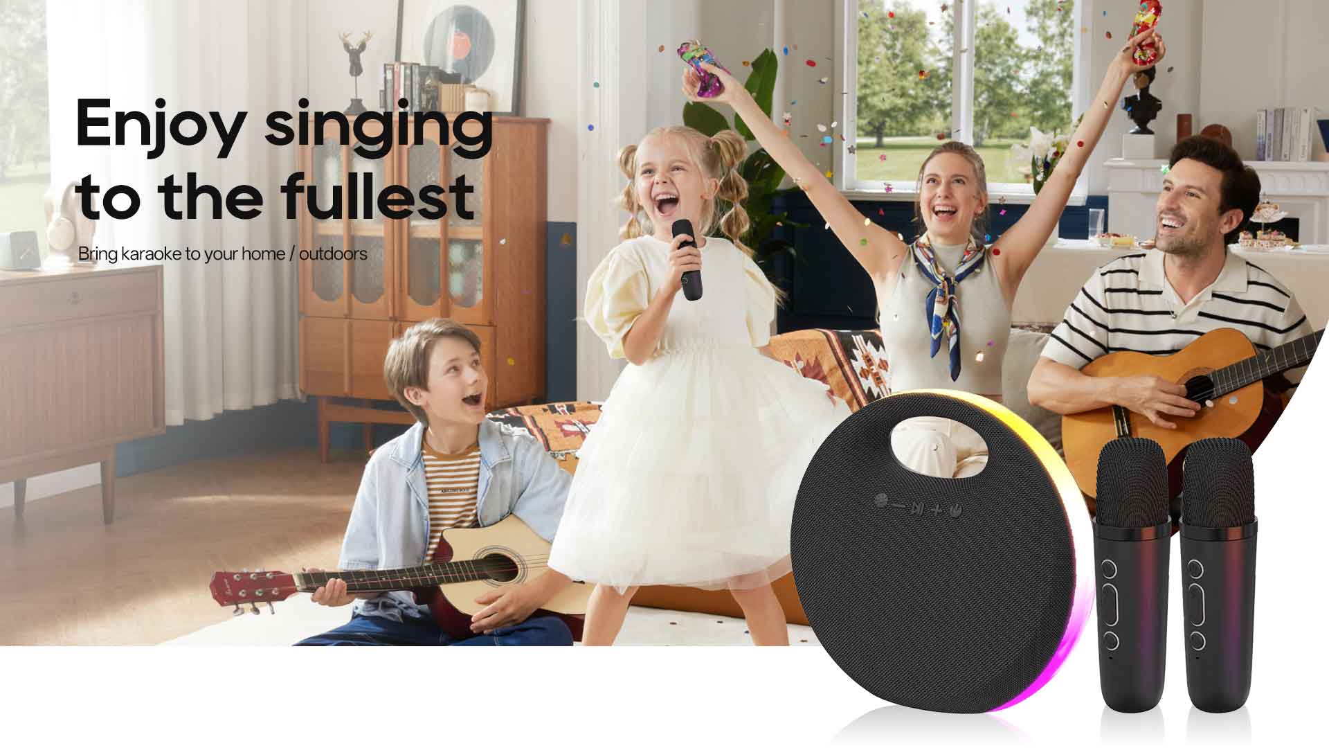 HZ-B359 | Karaoke Bluetooth Speaker with RGB Lighting插图 HZ-B359 | Karaoke Bluetooth Speaker with RGB Lighting插图