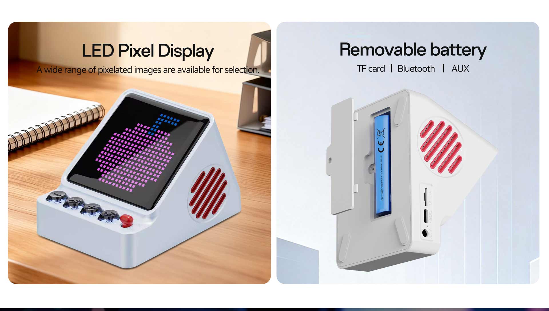 HZ-B405 | Pixel‑art DIY LED Display TWS Bluetooth Speaker With App Control插图5 HZ-B405 | Pixel‑art DIY LED Display TWS Bluetooth Speaker With App Control插图5