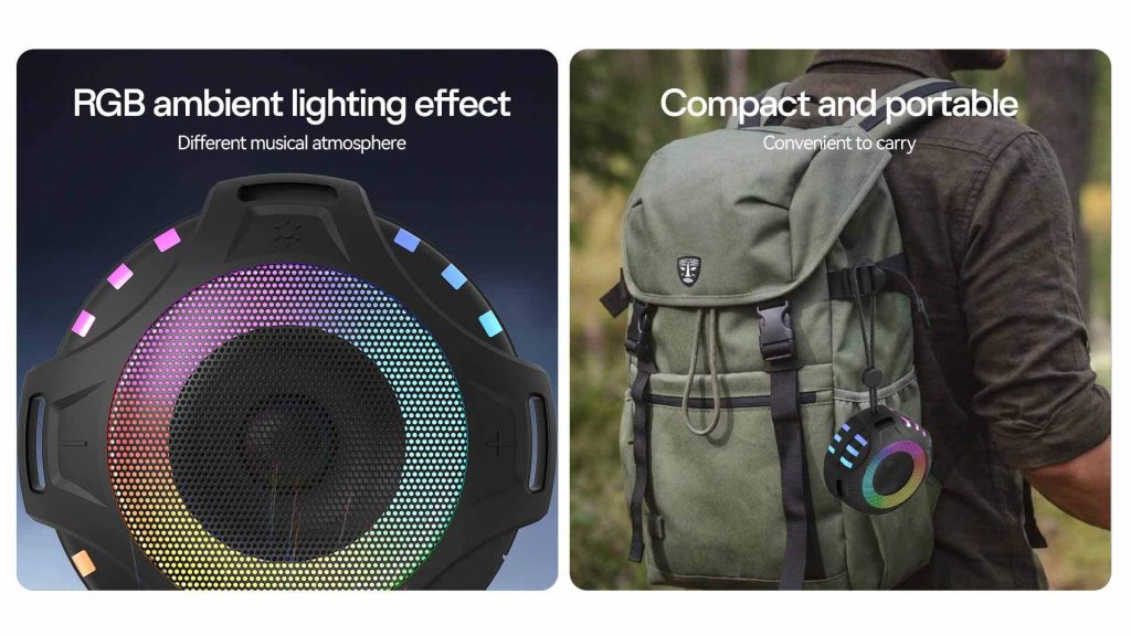 Portable size for easy packing, enjoy music during short trips and picnic activities