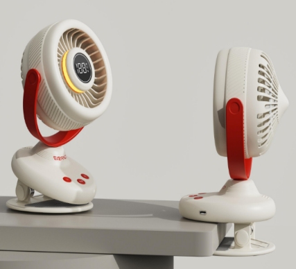 The fan head can be rotated to direct airflow as needed